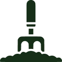 Garden tool with soil icon